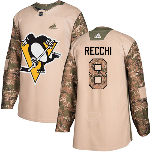 Adidas Penguins #8 Mark Recchi Camo Authentic Veterans Day Stitched NHL Jersey